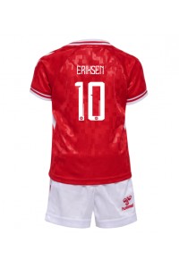 Denemarken Christian Eriksen #10 Babytruitje Thuis tenue Kind EK 2024 Korte Mouw (+ Korte broeken)